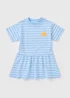 Girls Blue Stripe Flower Dress (1-7yrs) - 1 to 1 half years Image 1