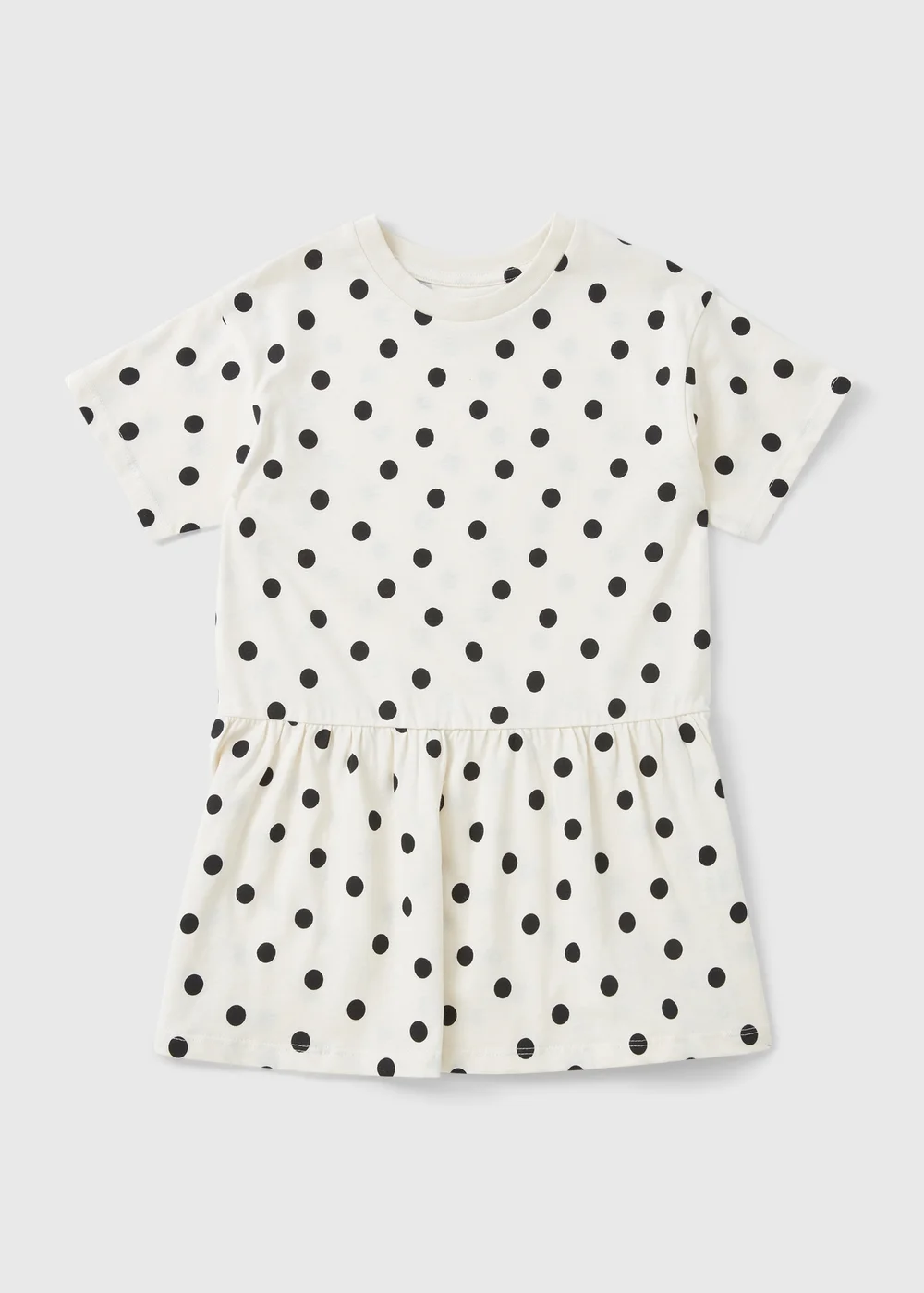 Girls Cream Polka Dot Dress (1-7yrs) - 1-1.5 Yrs Image 1