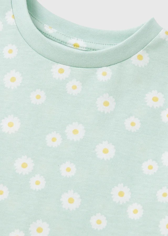 Girls Green Daisy Dress (1-7yrs)