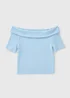 Girls Blue Bardot Top (7-15yrs) - Age 7 Years Image 1