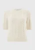 Cream Pretty Cable Short Sleeve Jumper - Extra small Image 4