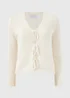 Cream Textured Tie Front Cardigan - Extra small Image 1