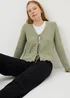 Sage Green Textured Tie Front Cardigan - Extra small Image 1