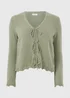 Sage Green Textured Tie Front Cardigan - Extra small Image 4