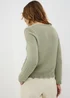 Sage Green Textured Tie Front Cardigan - Extra small Image 3