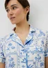 Blue Postcard Button Up Short Pyjama Set - Extra small Image 2