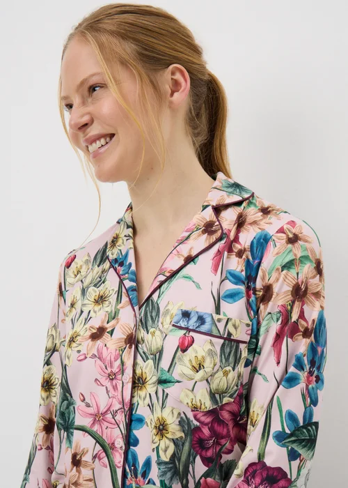 Pink Floral Button Up Pyjama Set - Extra small Image 2