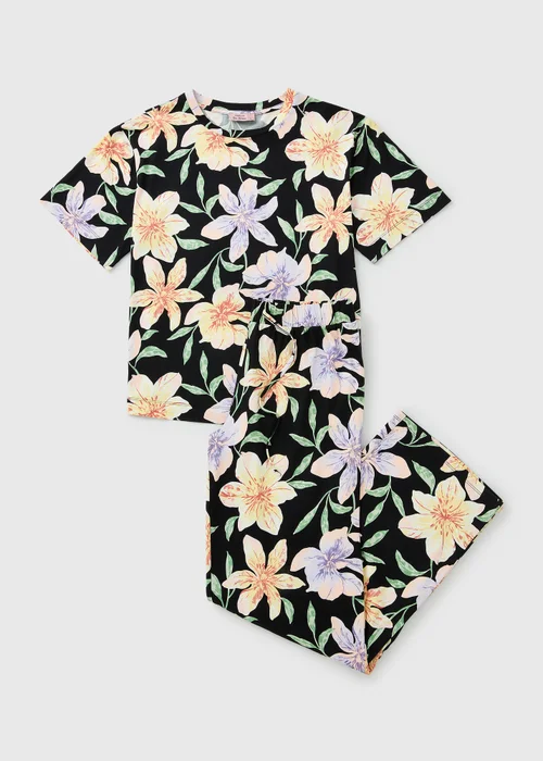 Black Floral Pyjama Set - Extra small Image 3