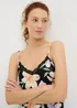Black Floral Cami Cuffed Pyjama Set - Extra small Image 1