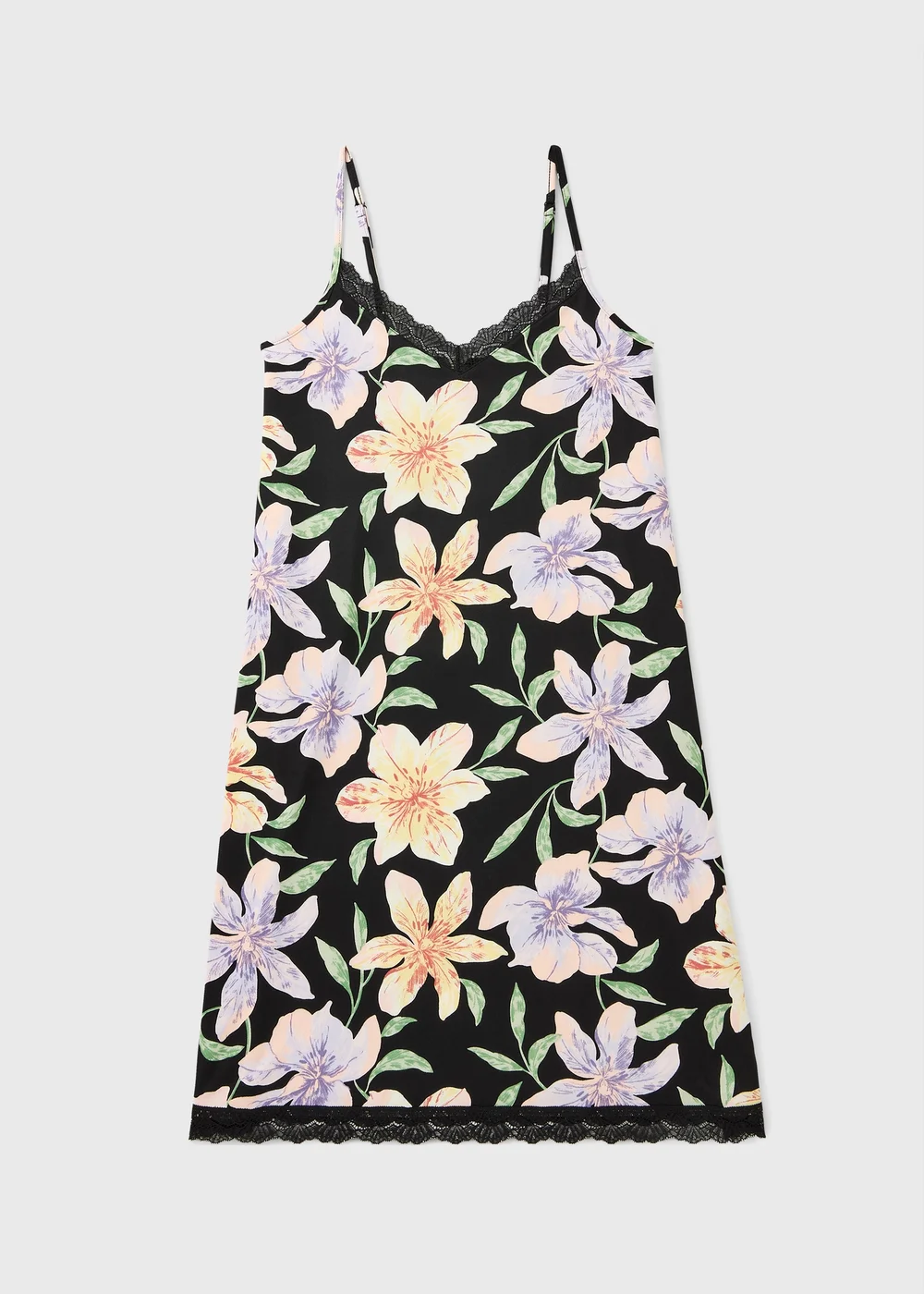 Black Floral Chemise Nightie - Extra small Image 1