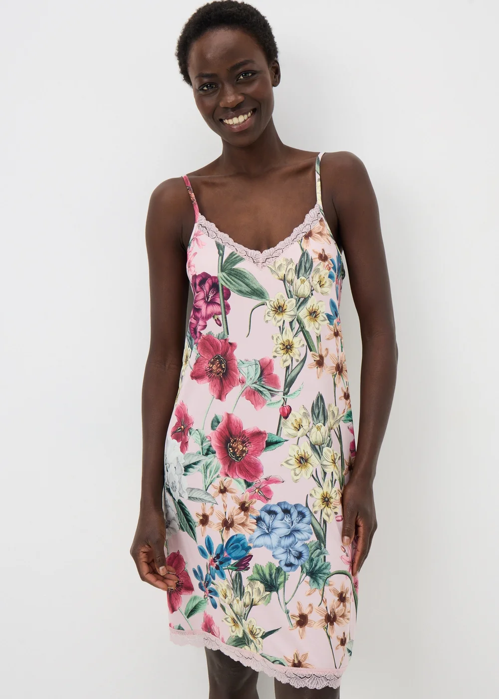 Pink Floral Chemise Nightie - XXL Image 1