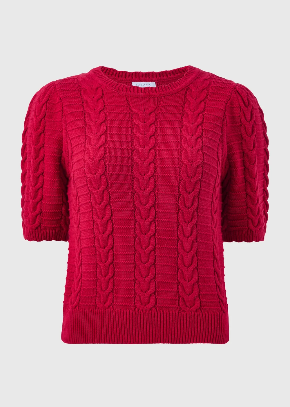 Red Short Sleeve Cable Jumper - Extra small Image 1
