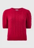 Red Short Sleeve Cable Jumper - Extra small Image 1