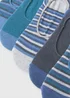 5 Pack Blue Invisible Trainer Liner Socks - Sizes 6 - 8.5 Image 2
