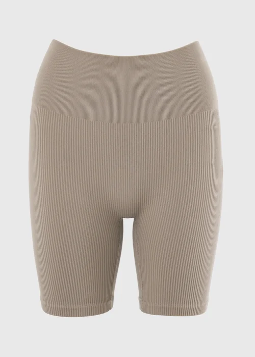 Beige Seamless Cycling Shorts - Small Image 4