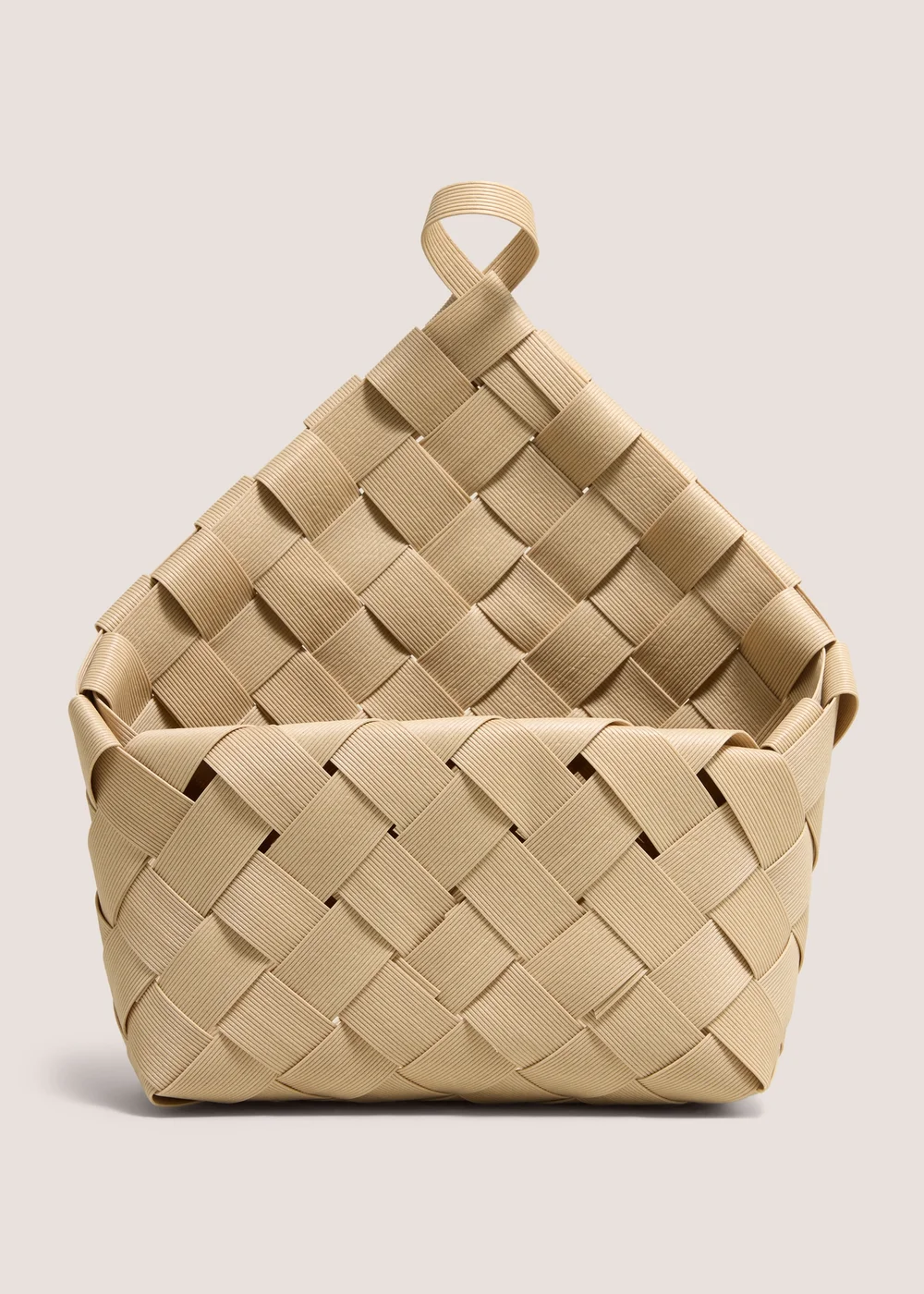 Neutral Woven Hanging Storage Basket Image 1