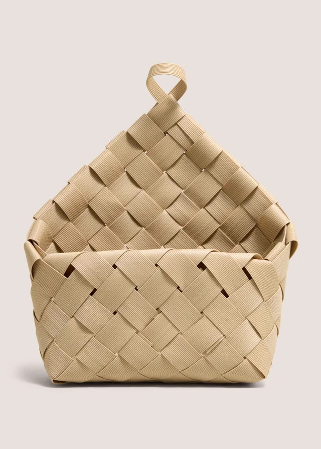 Neutral Woven Hanging Storage Basket
