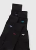 5 Pack Black Dragonfly Ankle Socks - 6-8.5 Image 2