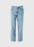 Light Wash Straight Leg Jeans - Size 08 29 leg Image 3