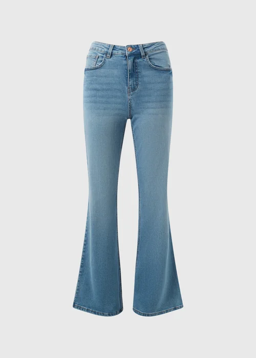 Blue Mid Wash Bootcut Jeans - Size 08 29 leg Image 4