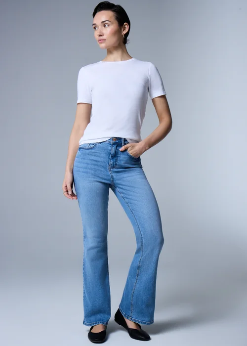 Blue Mid Wash Bootcut Jeans - Size 08 29 leg Image 1