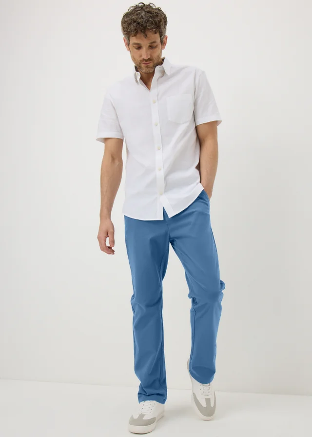Lincoln Blue Belted Chino Trousers