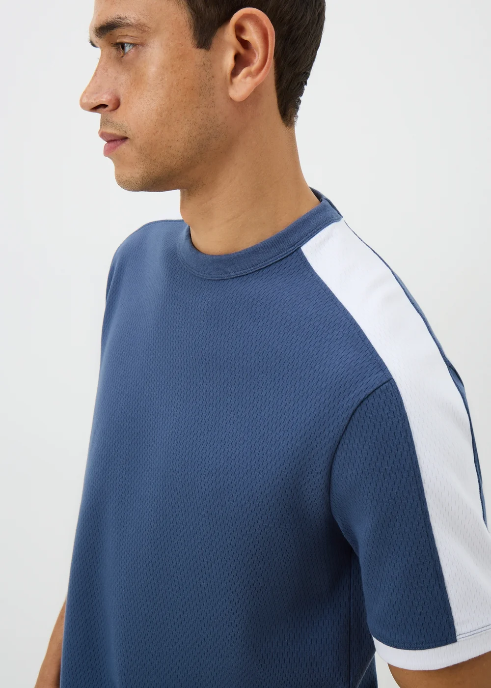 Blue Textured Co Ord T-Shirt - Small Image 2