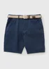 Lincoln Navy Belted Chino Shorts - 32 waist Image 1