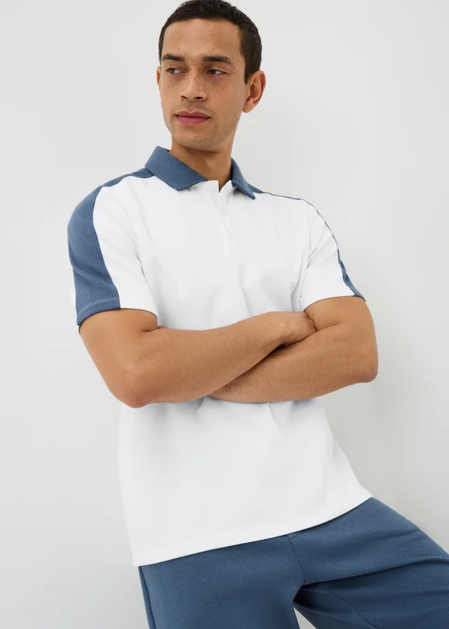Blue Airtex Polo Shirt