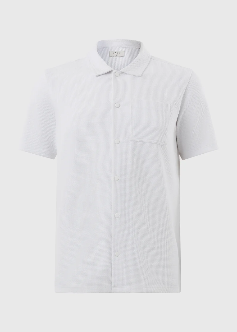 White Waffle Jersey Short Sleeve Shirt - Small Image 4