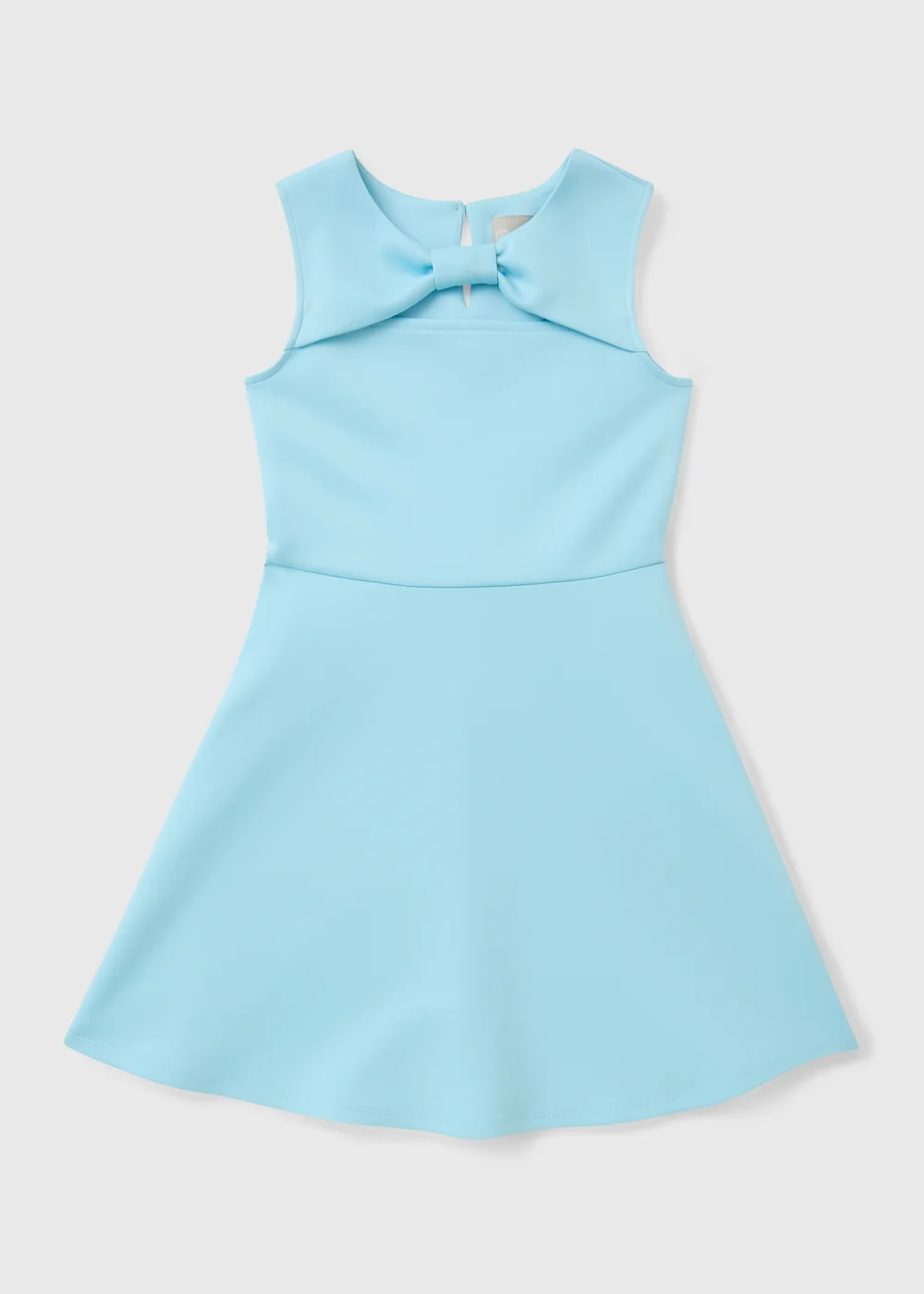 Girls Blue Bow Scuba Dress (7-15yrs) - 7 Yrs Image 1