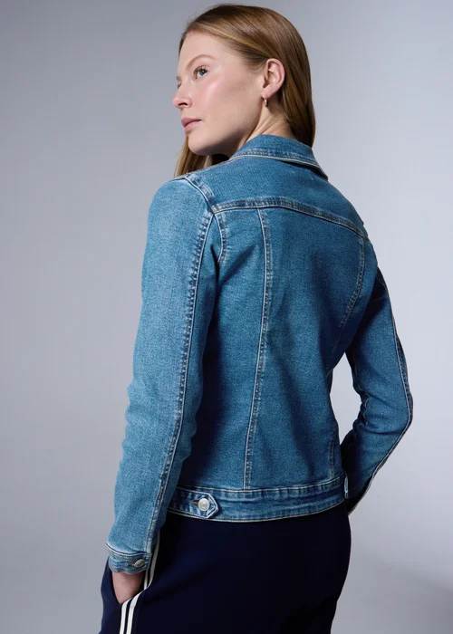 Mid Wash Stretch Denim Jacket - 8 Image 4