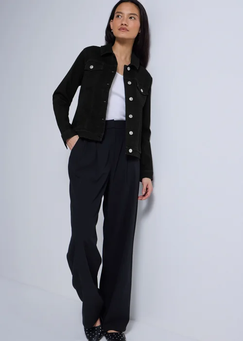 Black Stretch Denim Jacket - 8 Image 1