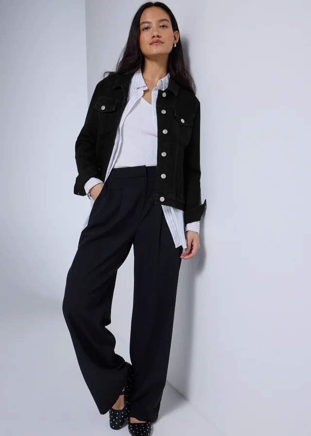 Black Stretch Denim Jacket