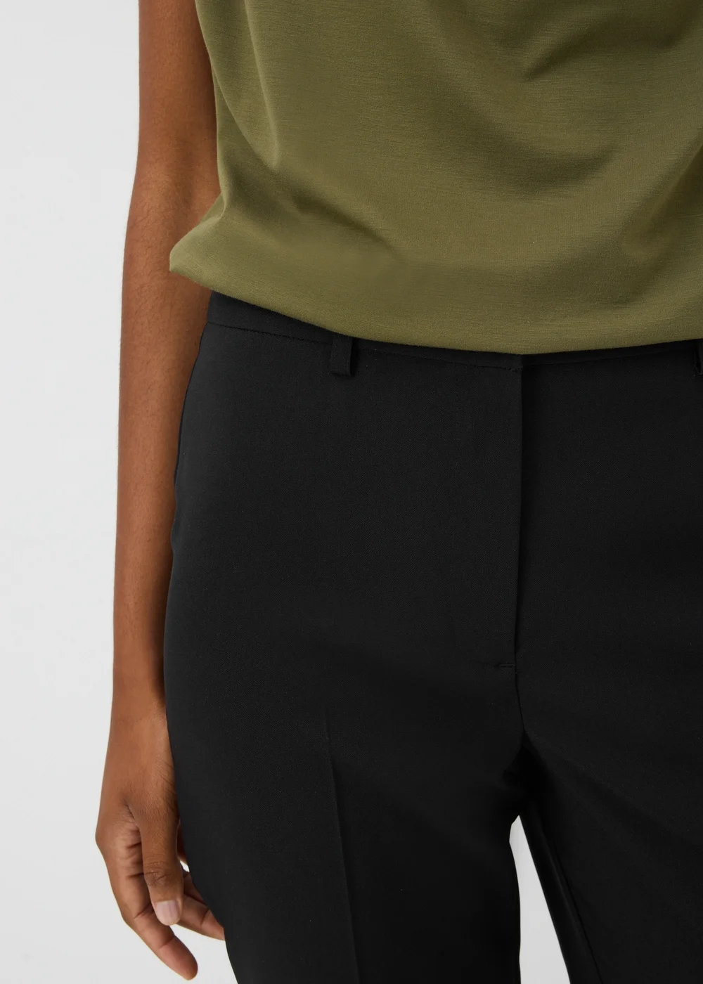 Petite Black Straight Leg Trousers - 8/L27 Image 3