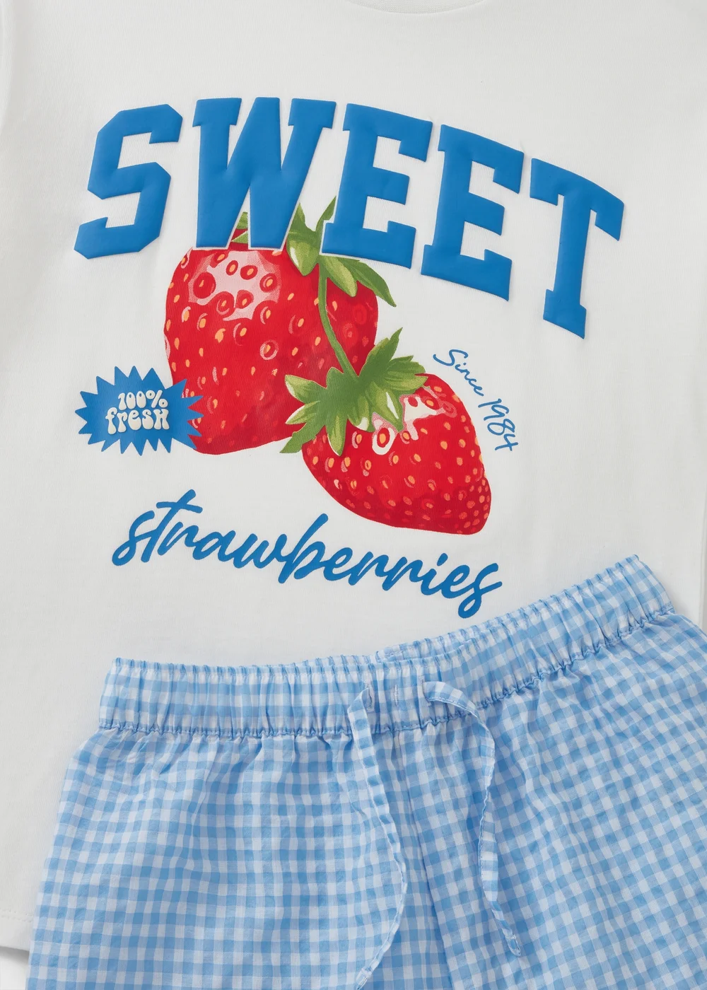 Girls Blue Strawberry Top & Trouser Set (7-15yrs) - Age 7 Years Image 2
