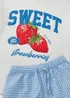 Girls Blue Strawberry Top & Trouser Set (7-15yrs) - Age 7 Years Image 2