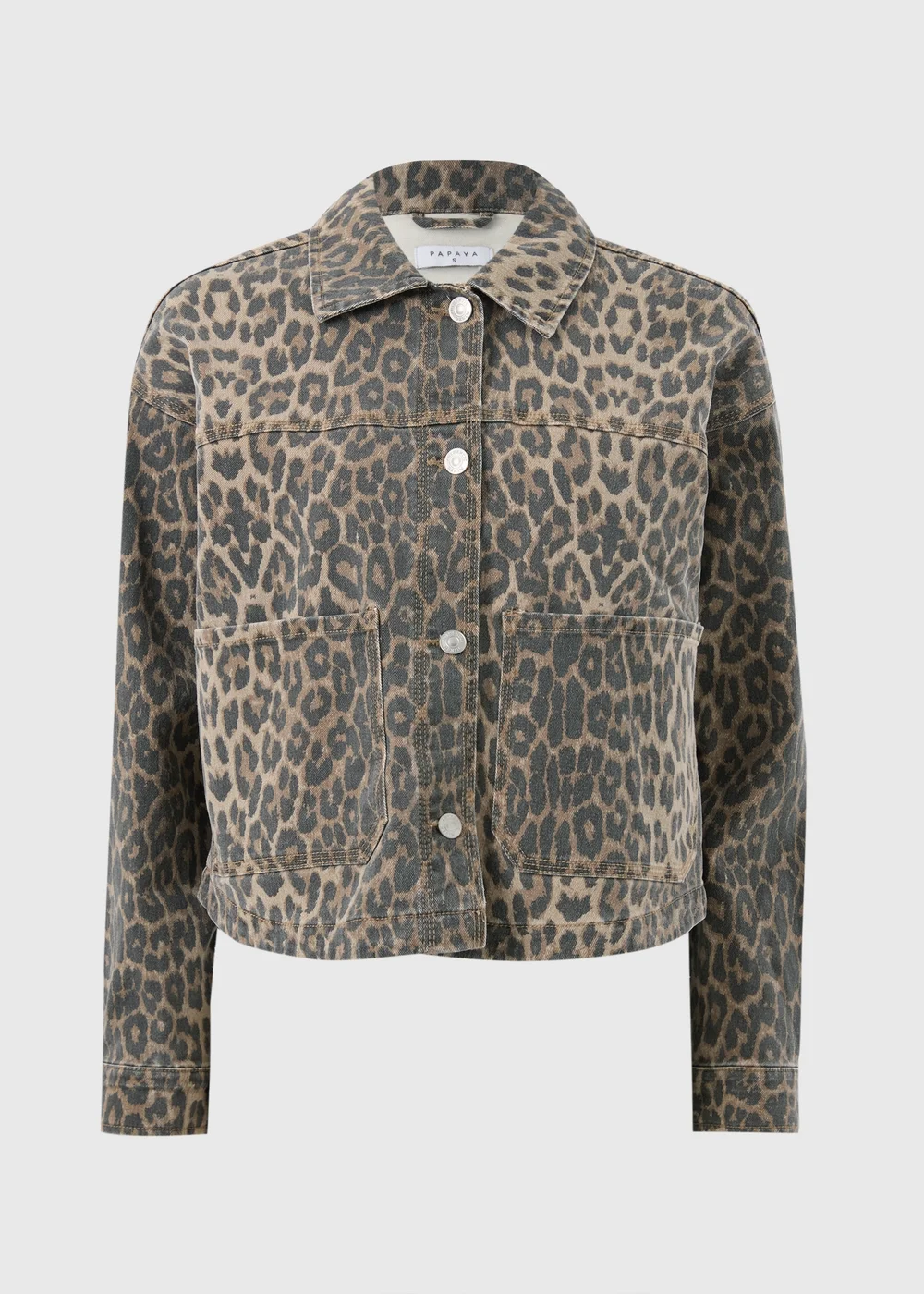 Brown Leopard Print Shacket - Small Image 1