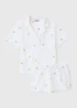 White Lemon Embroidered Button Up Pyjama Set - Size 10 Image 3