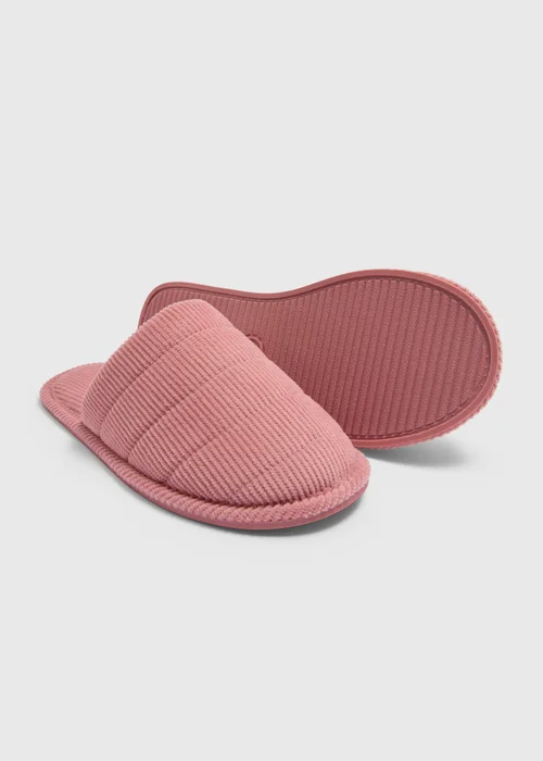 Pink Cord Closed Toe Slippers - Small Image 2
