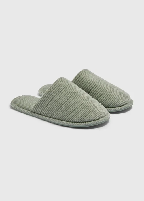 Green Cord Closed Toe Slippers - Small Image 1