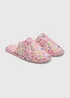 Pink Floral Closed Toe Slippers - Small Image 1
