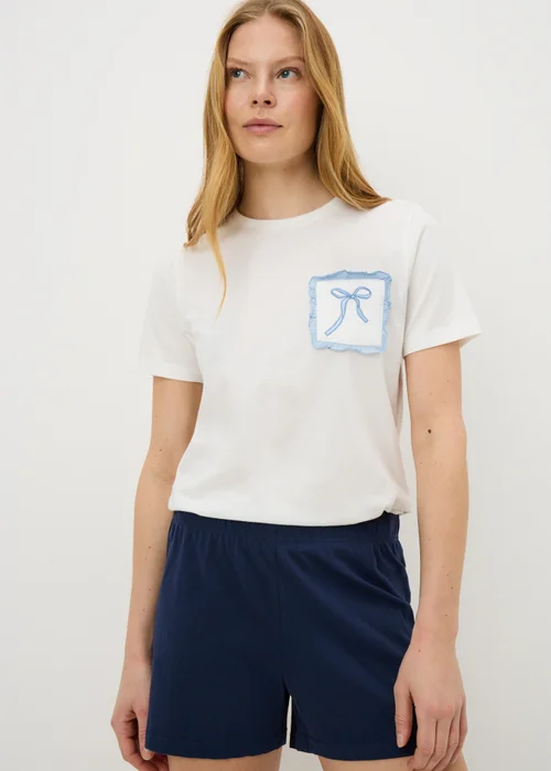 White Bow Pyjama Top - Extra small Image 1