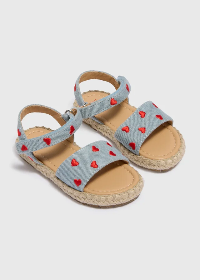 Girls Blue Heart Espadrille Sandals (Younger 4-12)