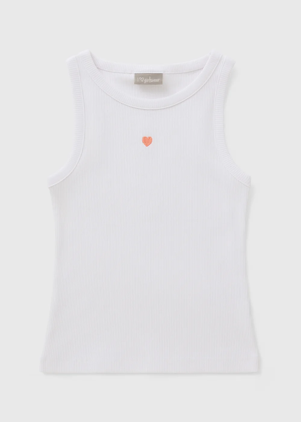 Girls White Heart Vest (7-15yrs) - Age 7 Years Image 1