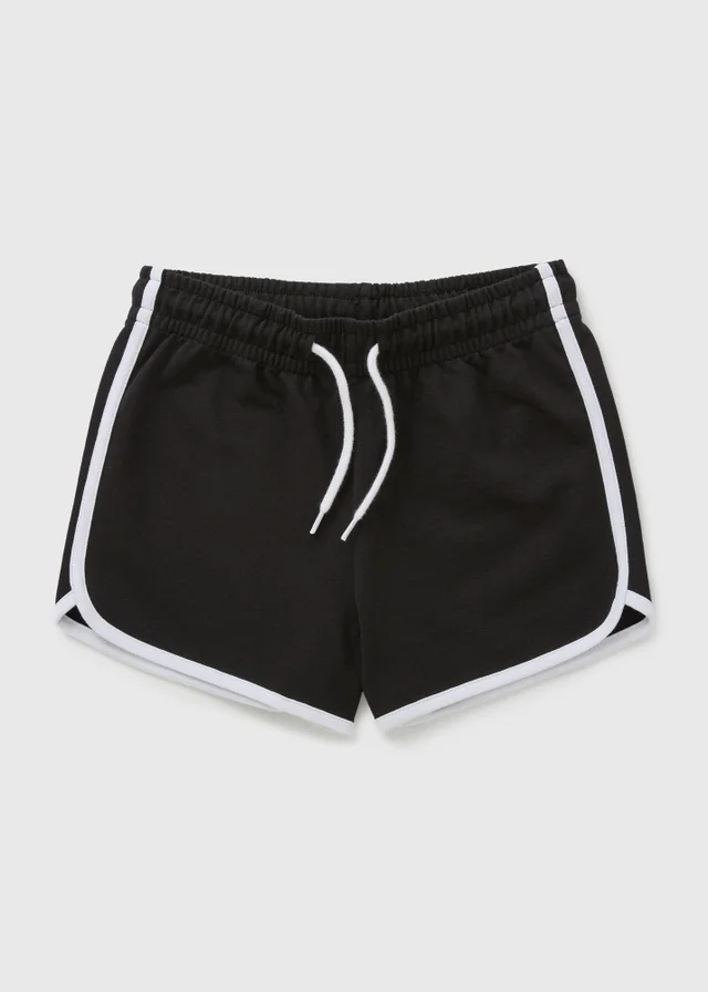 Girls Black Runner Shorts (7-15yrs)