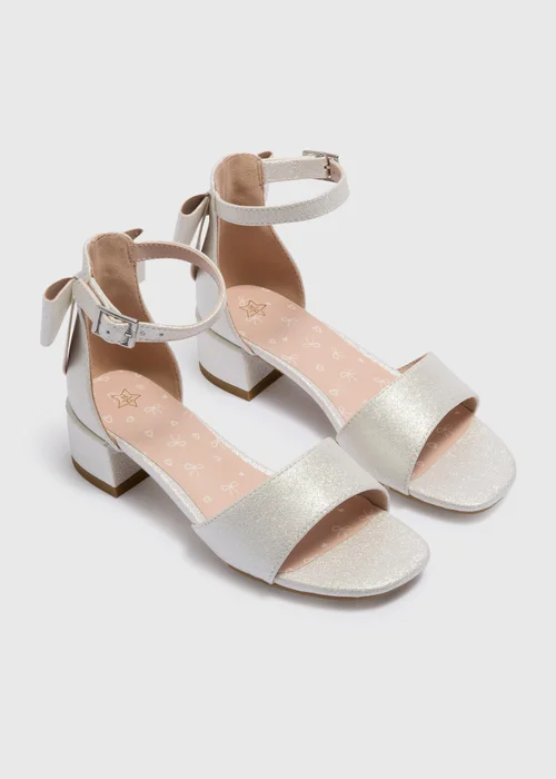 Girls White Bow Occasion Heels (Younger 10-Older 2) - Size 10 Infants Image 1