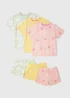 3 Pack Girls Yellow Love Short Pyjama Sets (1-7yrs) - 1 to 1 half years Image 1