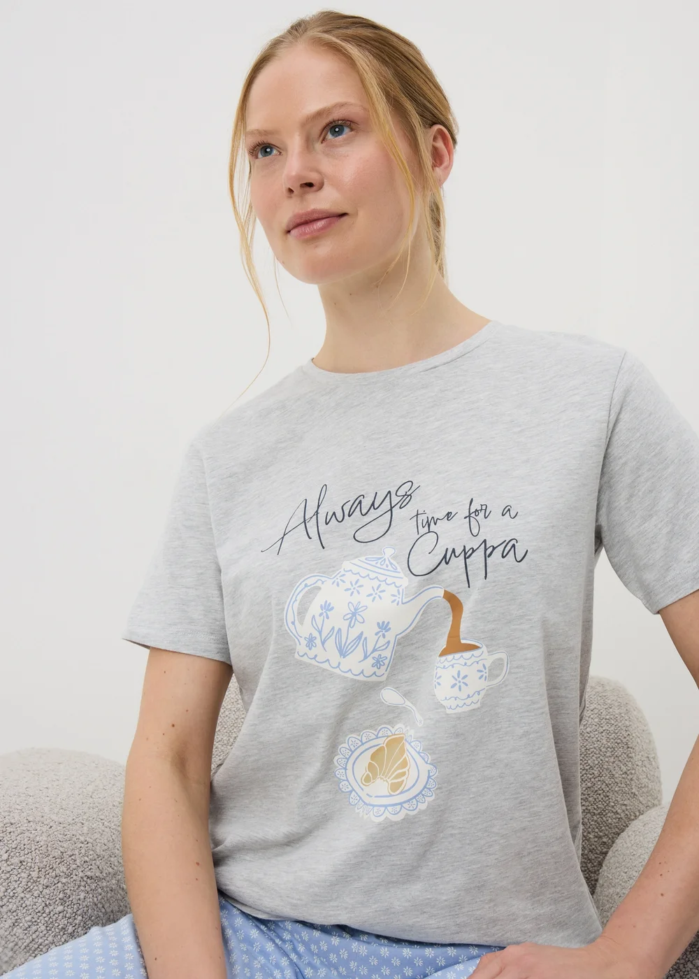 Grey Tea Time Pyjama Set - Extra small Image 2