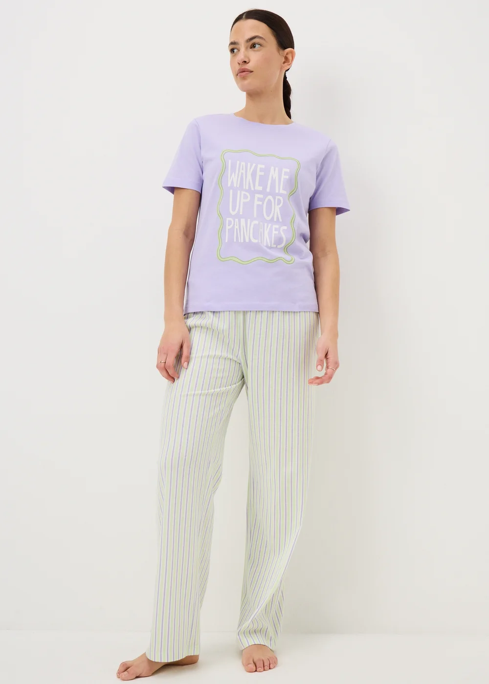 Lilac Pancakes Wide Leg Pyjama Set - Extra small Image 1